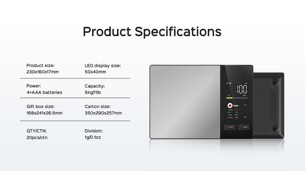 Intelligente Küchenwaage Balance Nutrition Smart+