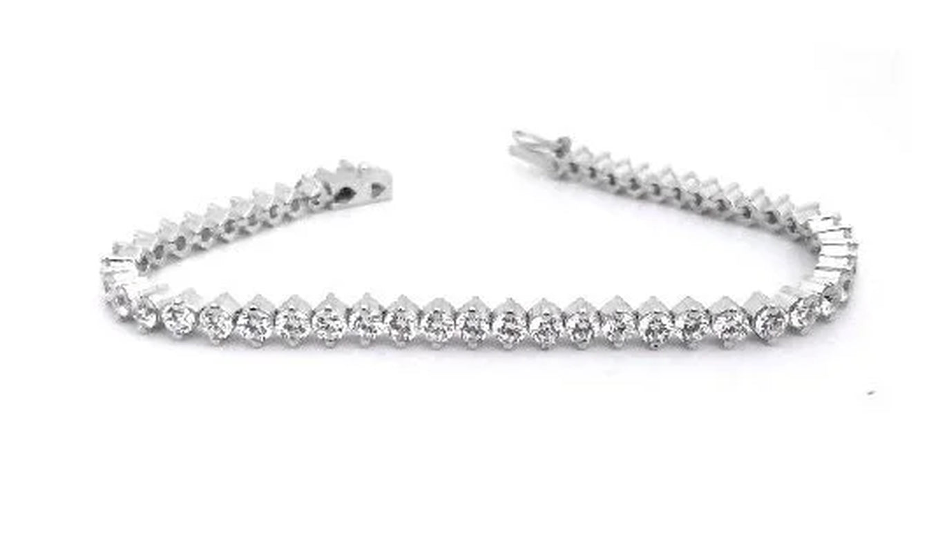5.00 Ct Emerald and Diamond Tennis Bracelet, Sterling Silver Women'S Jewelry, Length 6-9 Inches